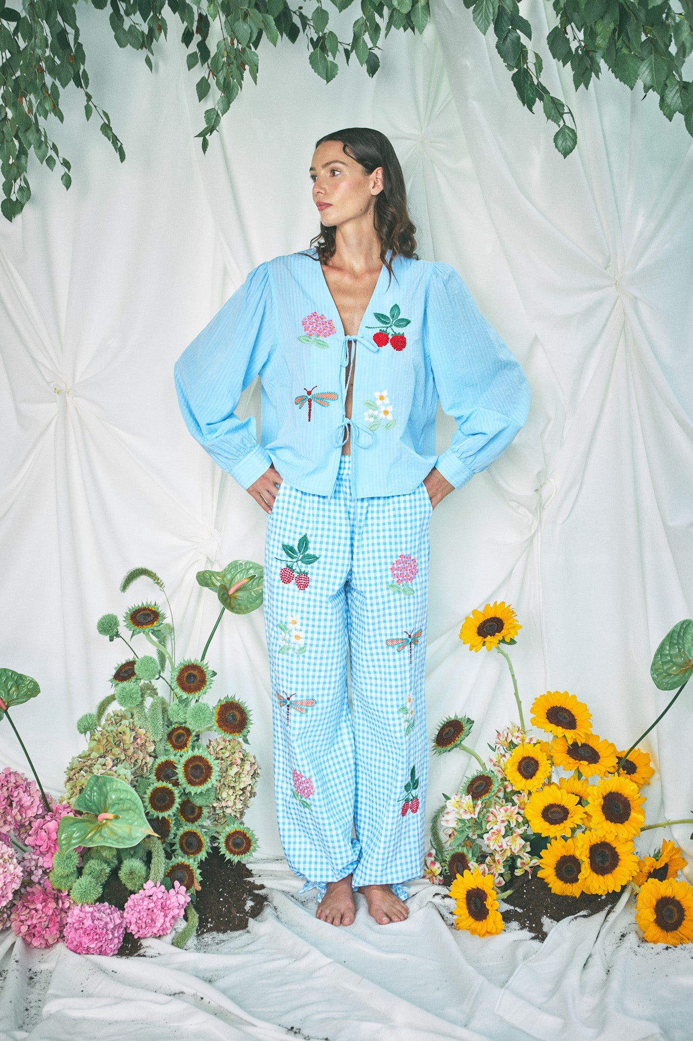 Camicia Canarie Celeste